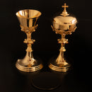 Conjunto de Cálice e Âmbula Ave Crux banhados a ouro