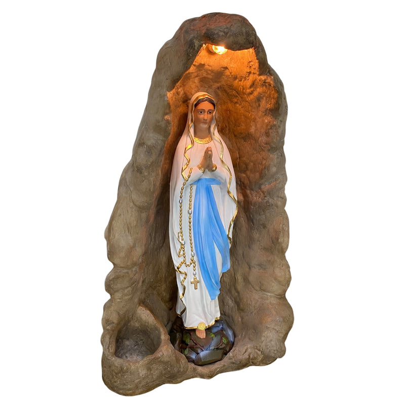 Nossa Senhora de Lourdes com a Gruta Iluminada 60cm
