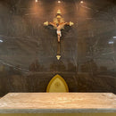 Crucifixo 120cm de Parede Ornado com Metal (banho de ouro)