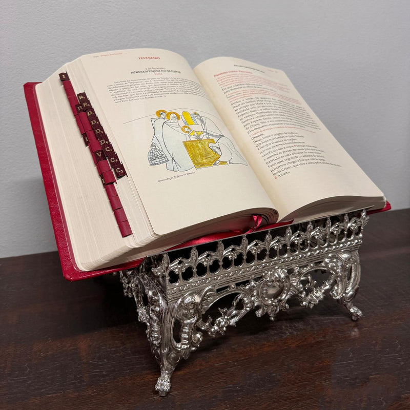 Estante de Altar Barroca banhada a níquel