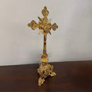 Crucifixo de Mesa/Altar Trabalhado 46cm banhado a ouro