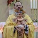 Resplendor Três Raios do Menino Jesus banhado a ouro