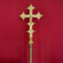 Cruz Processional Vaticana banhada a ouro - haste espiral