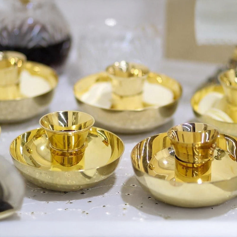 Conjunto Duas Espécies banhado a ouro