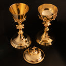 Conjunto de Cálice e Âmbula Ave Crux banhados a ouro