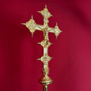 Cruz Processional Vaticana banhada a ouro - haste lisa