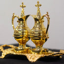 Conjunto Galheteiro Romano banhado a ouro