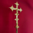 Cruz Processional Vaticana banhada a ouro - haste espiral