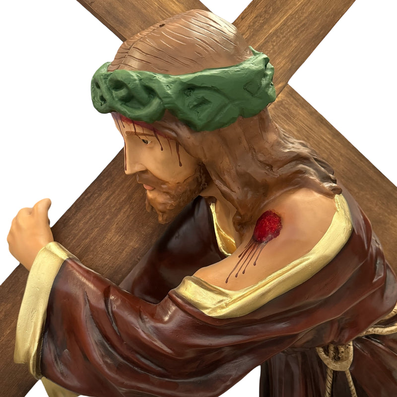 Nosso Senhor dos Passos 107cm - com Base de Madeira