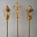 Cruz Processional Vaticana banhada a ouro - haste espiral