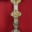 Cruz Processional Evangelista banhada a níquel - haste espiral