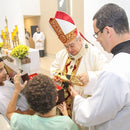 Báculo São Carlos Borromeu banhado a ouro (com a haste lisa)