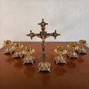 Conjunto de Castiçais Peq. em Bronze (7 Peças)