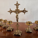 Conjunto de Castiçais Peq. em Bronze (7 Peças)