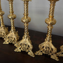 Castiçal Espiral Médio banhado a ouro