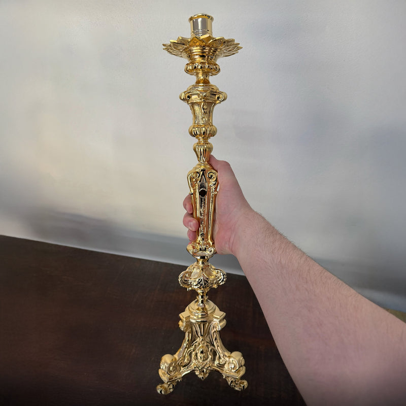 Castiçal Francês banhado a ouro