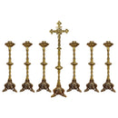 Conjunto de Castiçais 49cm em Bronze (7 Peças)