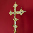 Cruz Processional Vaticana banhada a ouro - haste lisa