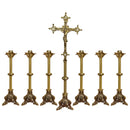 Conjunto de Castiçais 48cm em Bronze (7 Peças)