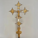 Cruz Processional Vaticana banhada a níquel - haste lisa