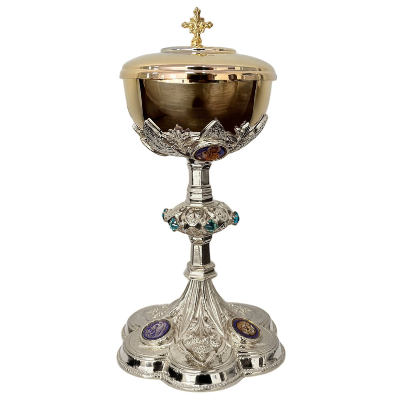 Conjunto de Cálice e Âmbula Pantokrator banhados a níquel
