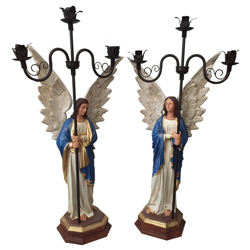 Par de Anjos com Candelabro 93cm