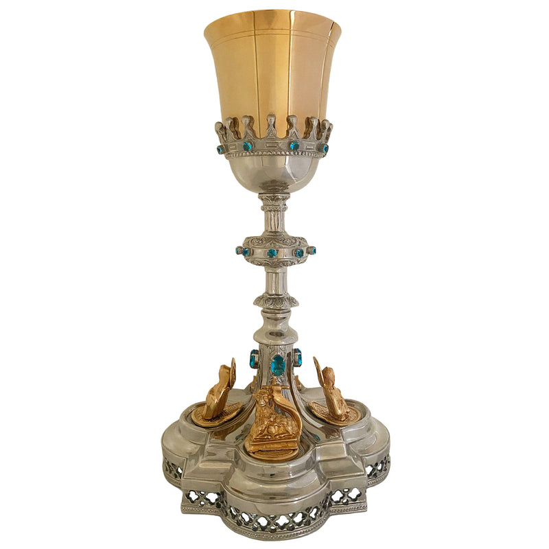 Conjunto de Cálice e Âmbula Vaticano banhados a níquel