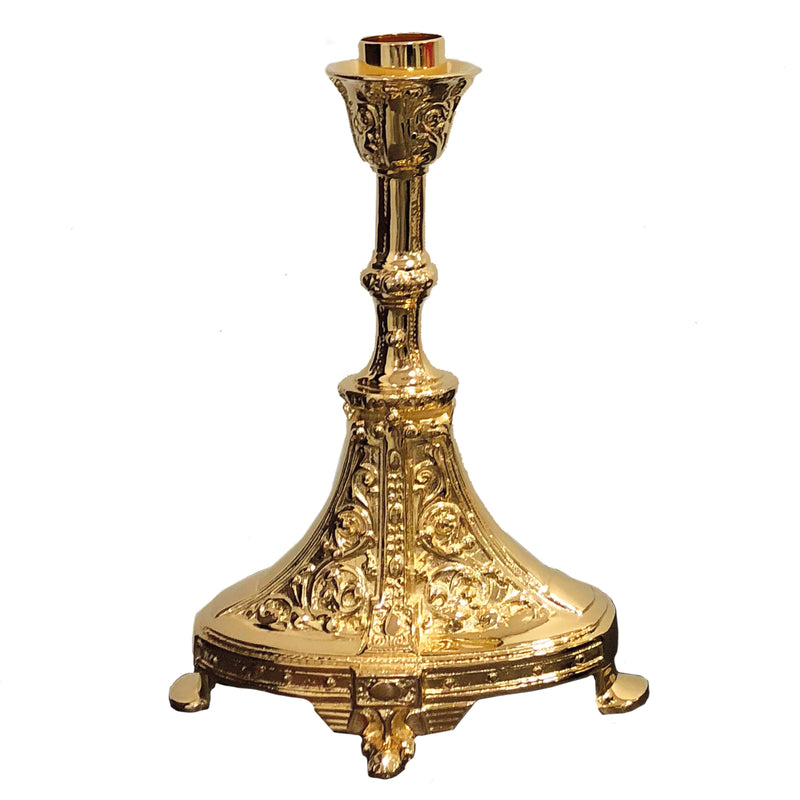 Castiçal Oval banhado a ouro