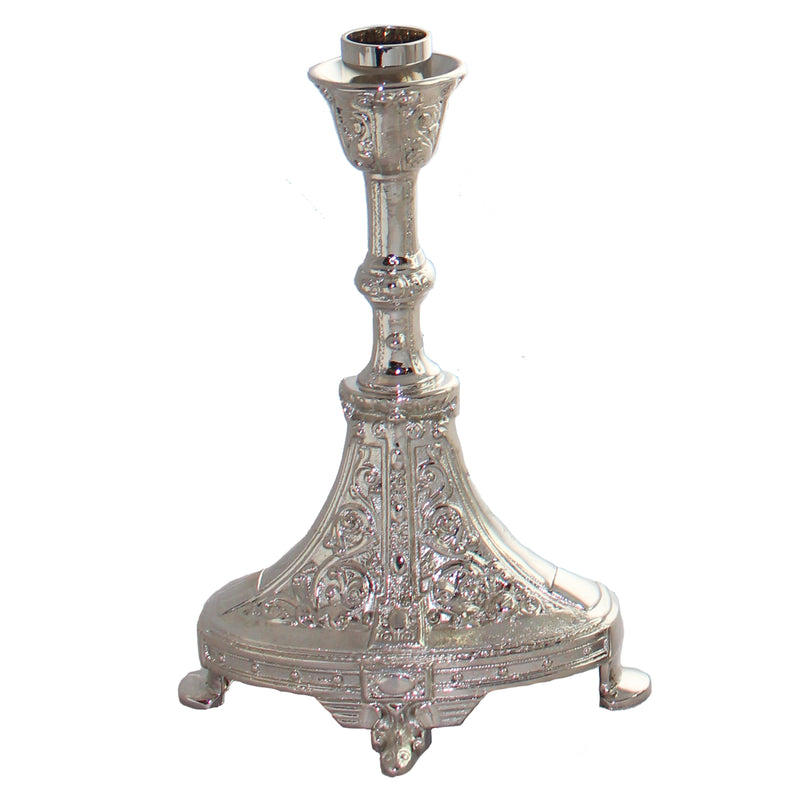 Castiçal Oval banhado a níquel