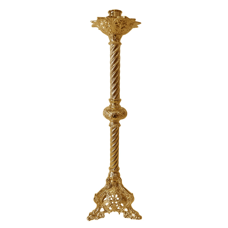 Castiçal Espiral banhado a ouro