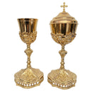 Conjunto de Cálice e Âmbula João Paulo II banhados a ouro