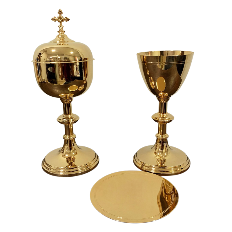 Conjunto de Cálice e Âmbula L2 banhados a ouro