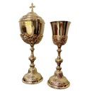 Conjunto de Cálice e Âmbula Neoclássico banhados a ouro