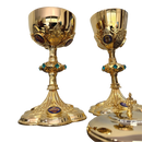 Conjunto de Cálice e Âmbula Pantokrator banhados a ouro