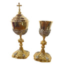 Conjunto de Cálice e Âmbula Querubim banhados a ouro