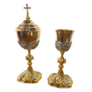 Conjunto de Cálice e Âmbula Querubim banhados a ouro