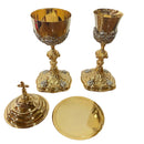 Conjunto de Cálice e Âmbula Querubim banhados a ouro