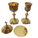 Conjunto de Cálice e Âmbula Querubim banhados a ouro