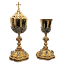Conjunto de Cálice e Âmbula Sagrada Família banhados a ouro