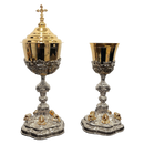 Conjunto de Cálice e Âmbula Sagrada Família banhados a níquel