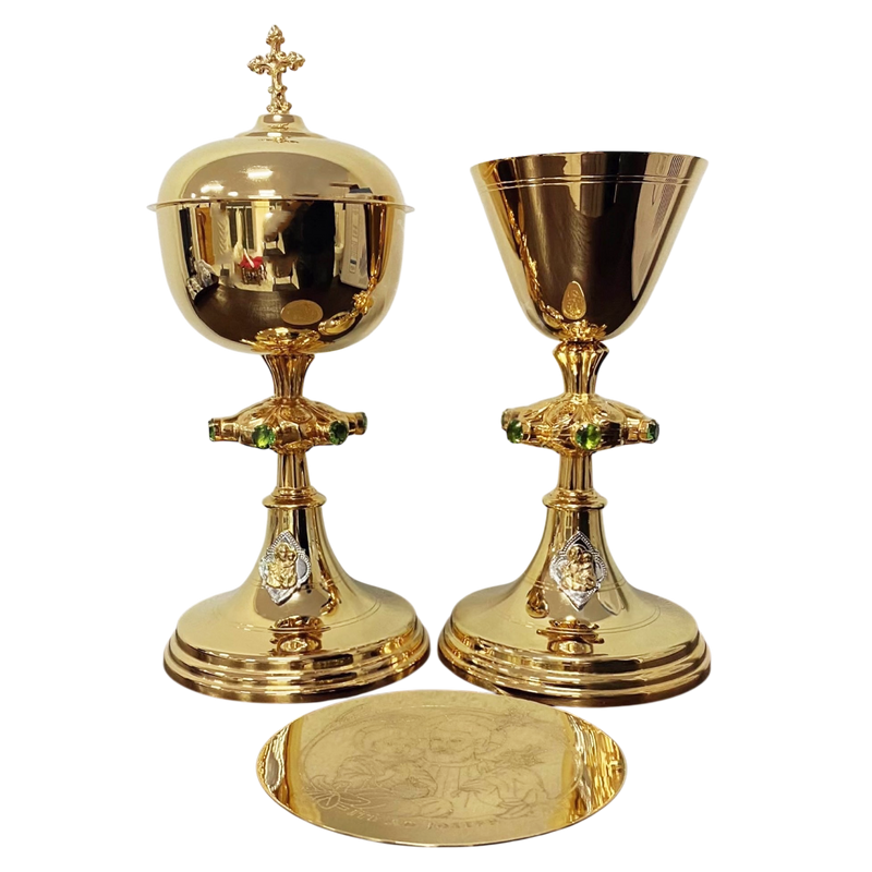 Conjunto de Cálice e Âmbula São José banhados a ouro