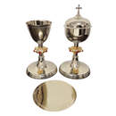 Conjunto de Cálice e Âmbula São Pedro banhados a níquel