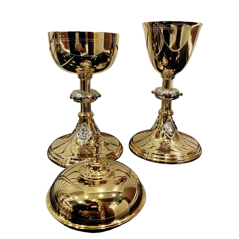Conjunto de Cálice e Âmbula T2 banhados a ouro
