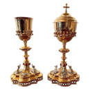 Conjunto de Cálice e Âmbula Vaticano banhados a ouro