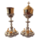 Conjunto de Cálice e Âmbula Vaticano banhados a níquel