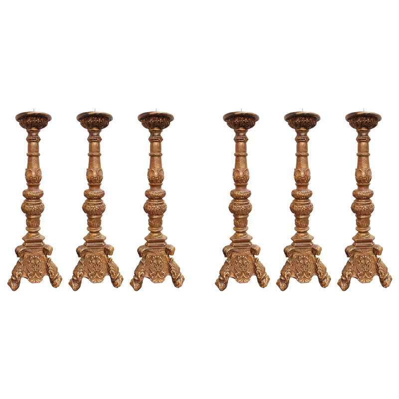 Conjunto de Castiçais Reais 60cm (6 Peças)