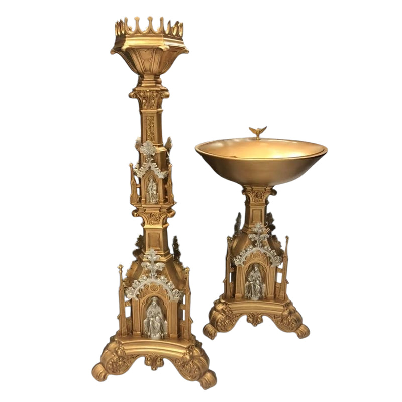 Conjunto de Pia Batismal com Porta Círio Gótico