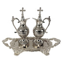 Conjunto Galheteiro Romano banhado a níquel