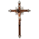 Crucifixo 120cm de Parede Ornado com Metal (banho de níquel)