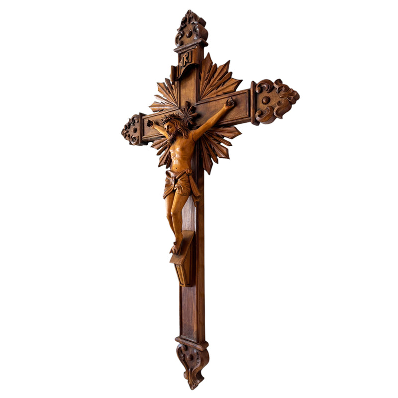 Crucifixo de Madeira Entalhado 140cm